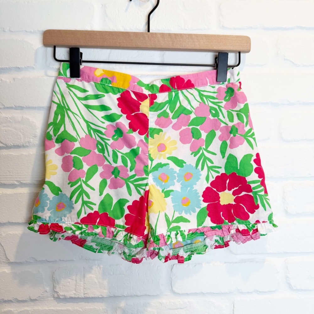 Lilly Pulitzer Ants on Parade Callahan Ruffle Trim Floral Shorts Girls XL 12-14